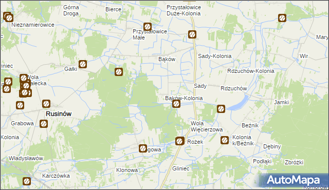 mapa Bąków-Kolonia, Bąków-Kolonia na mapie Targeo