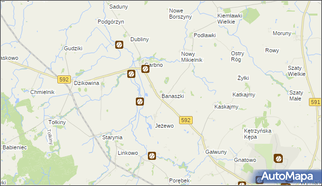 mapa Banaszki, Banaszki na mapie Targeo