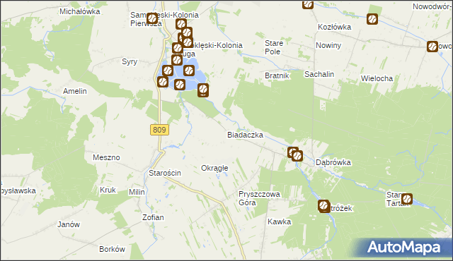 mapa Biadaczka, Biadaczka na mapie Targeo