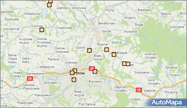 mapa Biała Niżna, Biała Niżna na mapie Targeo