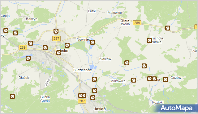 mapa Białków gmina Lubsko, Białków gmina Lubsko na mapie Targeo