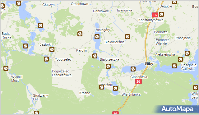 mapa Białorzeczka, Białorzeczka na mapie Targeo