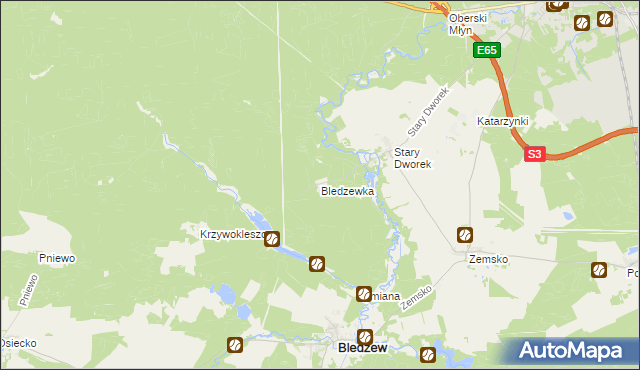 mapa Bledzewka, Bledzewka na mapie Targeo