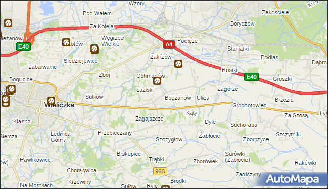 mapa Bodzanów gmina Biskupice, Bodzanów gmina Biskupice na mapie Targeo