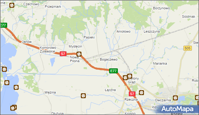 mapa Bogaczewo gmina Elbląg, Bogaczewo gmina Elbląg na mapie Targeo