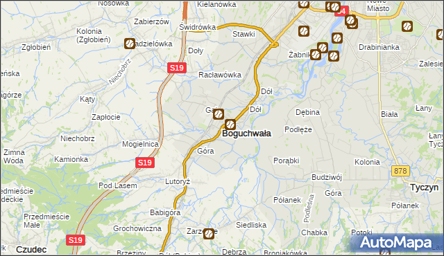 mapa Boguchwała powiat rzeszowski, Boguchwała powiat rzeszowski na mapie Targeo