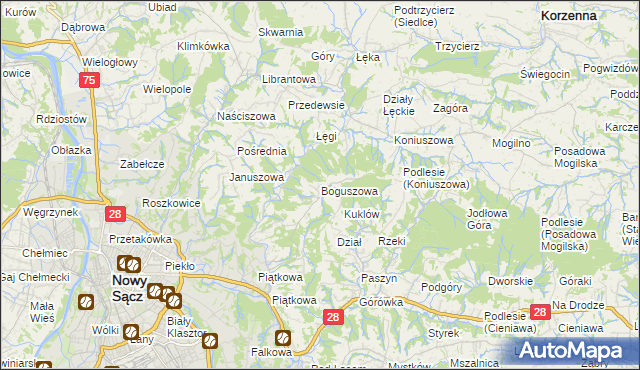 mapa Boguszowa, Boguszowa na mapie Targeo