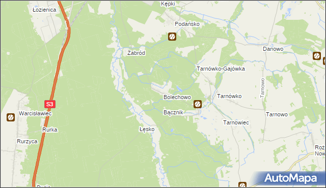 mapa Bolechowo gmina Goleniów, Bolechowo gmina Goleniów na mapie Targeo