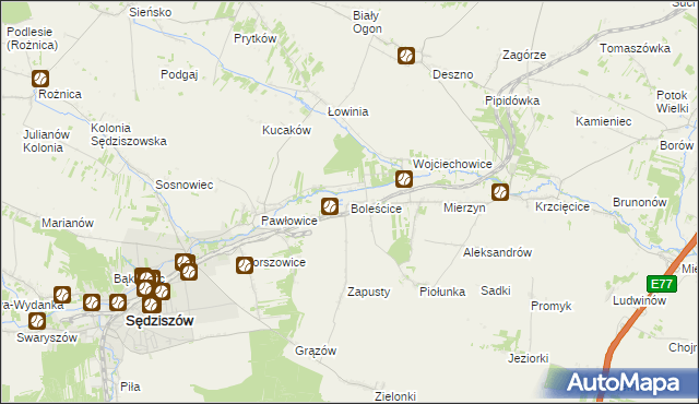 mapa Boleścice, Boleścice na mapie Targeo