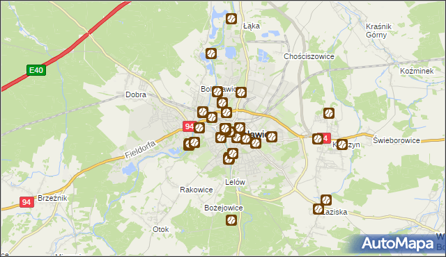 mapa Bolesławca, Bolesławiec na mapie Targeo