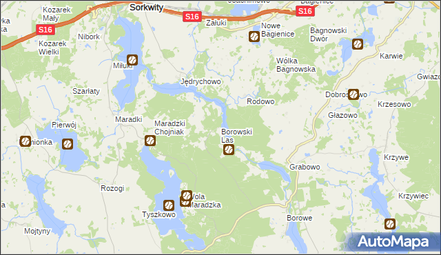 mapa Borowski Las, Borowski Las na mapie Targeo