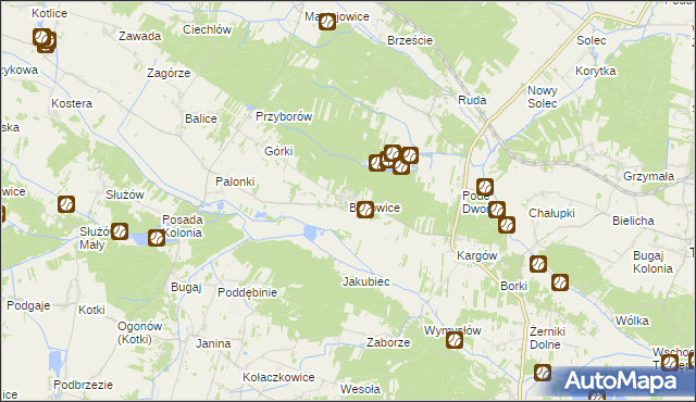 mapa Bosowice, Bosowice na mapie Targeo