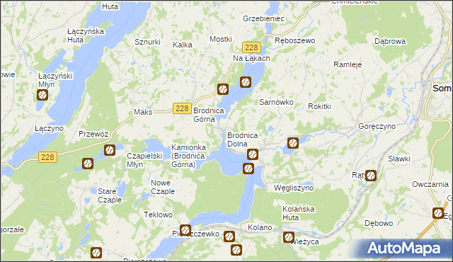 mapa Brodnica Dolna, Brodnica Dolna na mapie Targeo