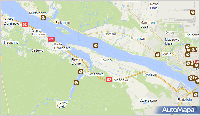 mapa Brwilno gmina Nowy Duninów, Brwilno gmina Nowy Duninów na mapie Targeo