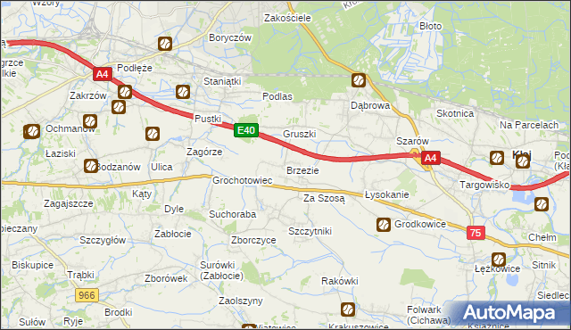 mapa Brzezie gmina Kłaj, Brzezie gmina Kłaj na mapie Targeo