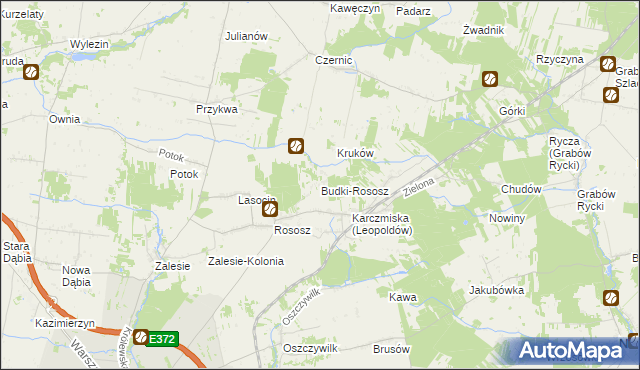 mapa Budki-Rososz, Budki-Rososz na mapie Targeo