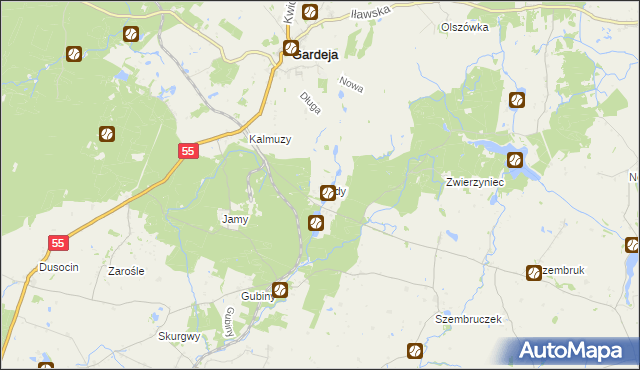mapa Budy gmina Rogóźno, Budy gmina Rogóźno na mapie Targeo