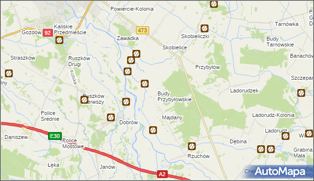 mapa Budy Przybyłowskie, Budy Przybyłowskie na mapie Targeo