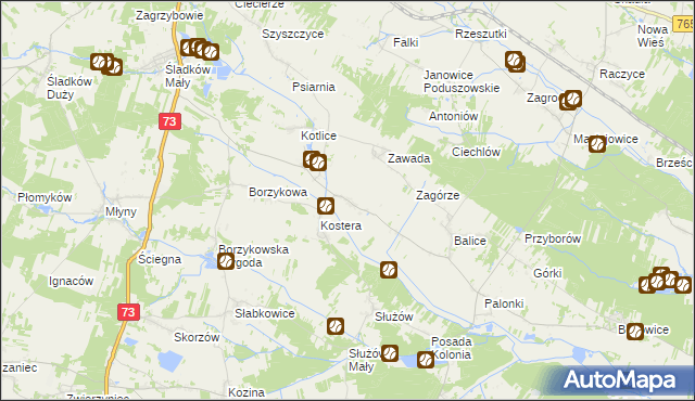 mapa Bugaj gmina Gnojno, Bugaj gmina Gnojno na mapie Targeo