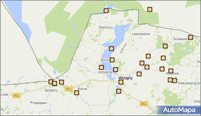 mapa Burniszki, Burniszki na mapie Targeo