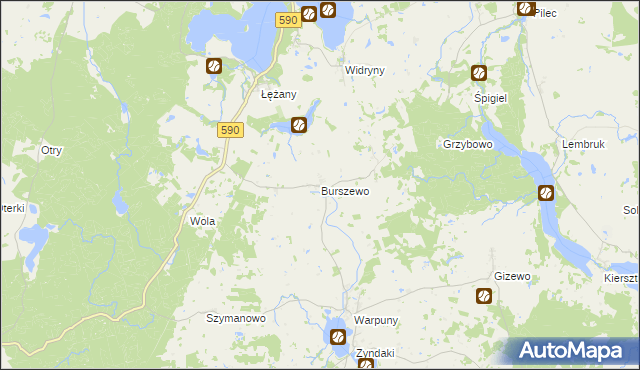 mapa Burszewo, Burszewo na mapie Targeo