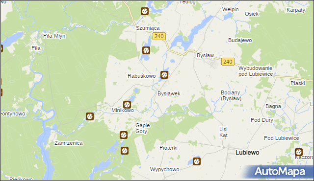 mapa Bysławek, Bysławek na mapie Targeo