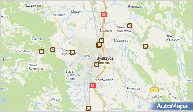 mapa Bystrzyca Kłodzka, Bystrzyca Kłodzka na mapie Targeo