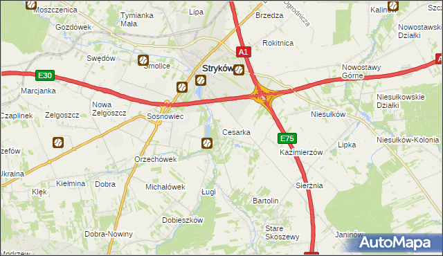mapa Cesarka, Cesarka na mapie Targeo