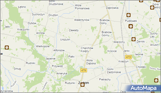 mapa Charchów Księży, Charchów Księży na mapie Targeo