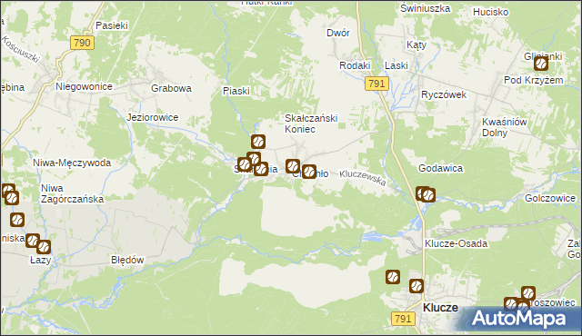 mapa Chechło gmina Klucze, Chechło gmina Klucze na mapie Targeo