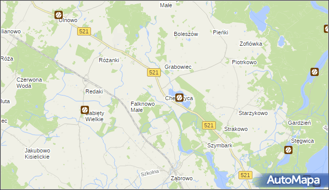 mapa Chełmżyca, Chełmżyca na mapie Targeo