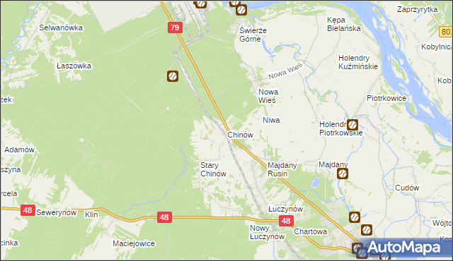 mapa Chinów, Chinów na mapie Targeo