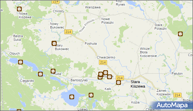 mapa Chwarzenko, Chwarzenko na mapie Targeo