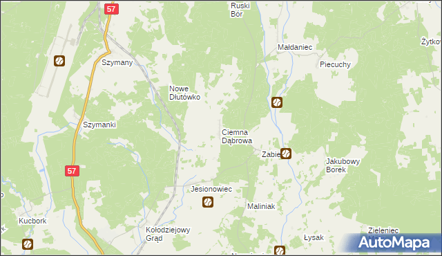 mapa Ciemna Dąbrowa, Ciemna Dąbrowa na mapie Targeo