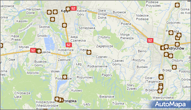 mapa Czaniec, Czaniec na mapie Targeo