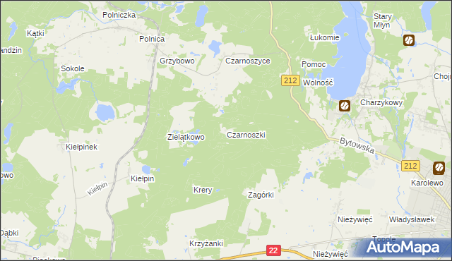 mapa Czarnoszki, Czarnoszki na mapie Targeo