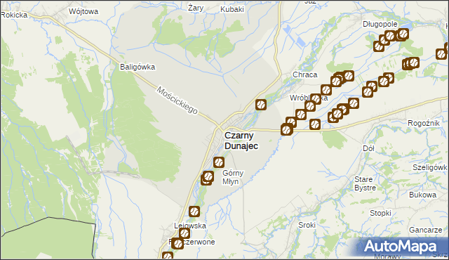 mapa Czarny Dunajec, Czarny Dunajec na mapie Targeo