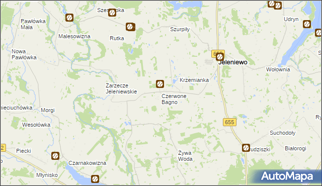 mapa Czerwone Bagno, Czerwone Bagno na mapie Targeo