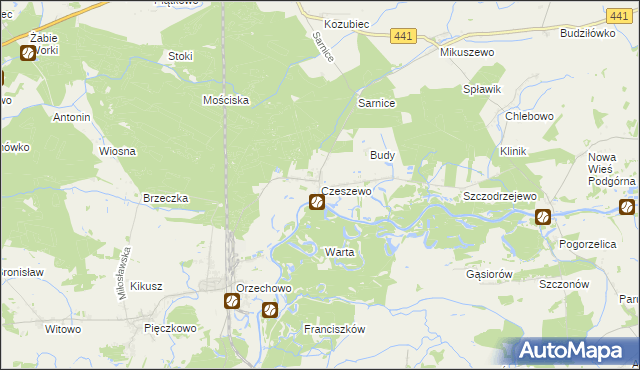 mapa Czeszewo gmina Miłosław, Czeszewo gmina Miłosław na mapie Targeo