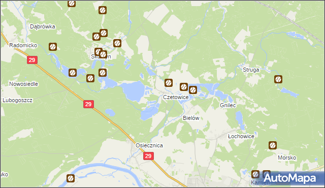 mapa Czetowice, Czetowice na mapie Targeo