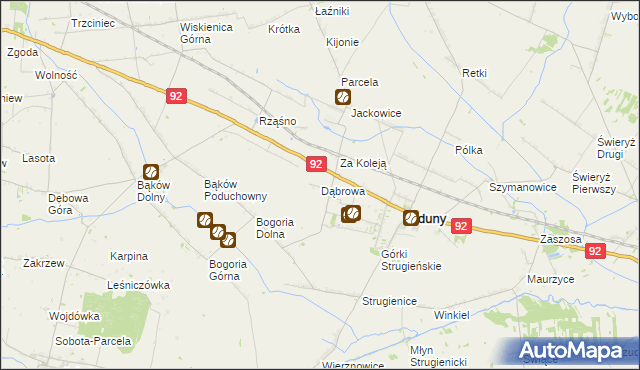 mapa Dąbrowa gmina Zduny, Dąbrowa gmina Zduny na mapie Targeo