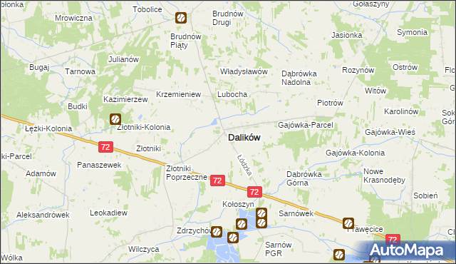 mapa Dalików, Dalików na mapie Targeo