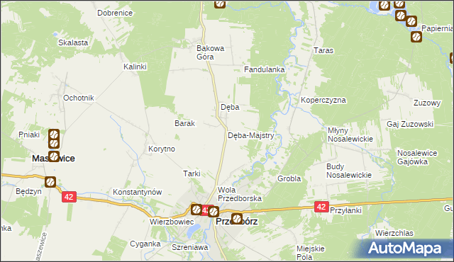 mapa Dęba-Majstry, Dęba-Majstry na mapie Targeo