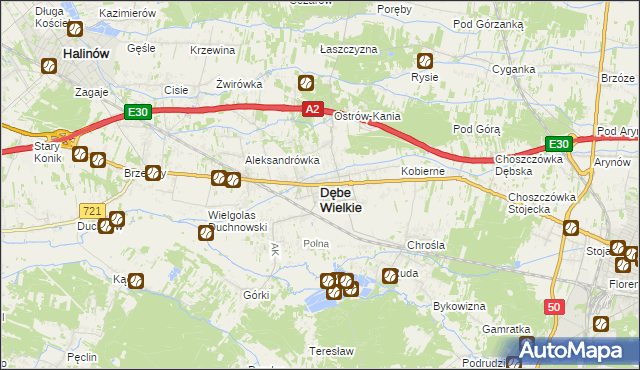 mapa Dębe Wielkie, Dębe Wielkie na mapie Targeo