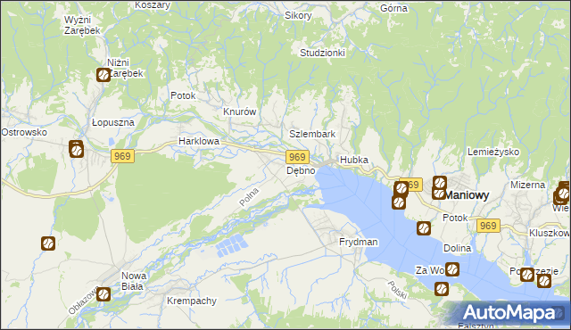 mapa Dębno gmina Nowy Targ, Dębno gmina Nowy Targ na mapie Targeo