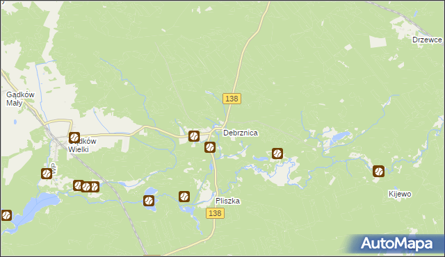 mapa Debrznica, Debrznica na mapie Targeo