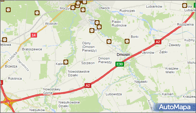 mapa Dmosin Pierwszy, Dmosin Pierwszy na mapie Targeo