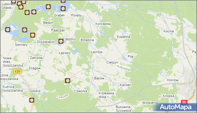 mapa Dobrzec gmina Sośnie, Dobrzec gmina Sośnie na mapie Targeo