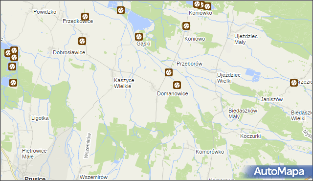 mapa Domanowice, Domanowice na mapie Targeo