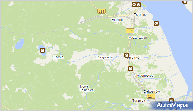 mapa Drogoradz, Drogoradz na mapie Targeo